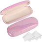 Joyberg Glasses Case, 2 Pack Eyeglass Case with Cleaning Cloth, Glasses Case Hard Shell Fits Most Glasses - color: Bright Pink
