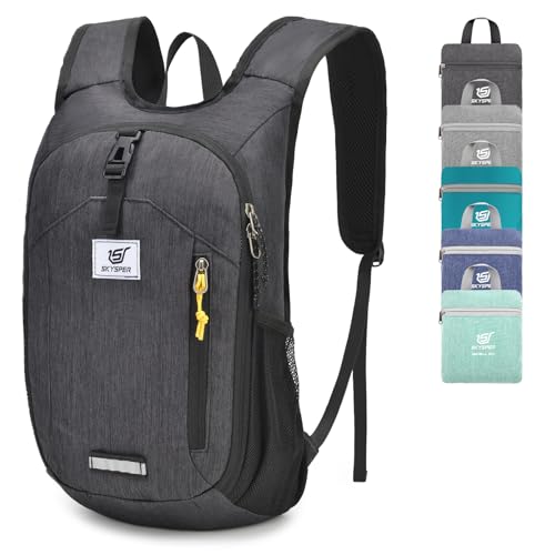 SKYSPER 10L Hiking Backpack Small Foldable Daypack Packable Lightweight Hiking Daypack Travel Day Pack for Women Men - color: Black