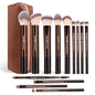MAANGE 13 PCS Makeup Brushes Professional Make Up Brushes Premium Synthetic Powder Concealers Brushes Travel Makeup Brush Set with Case (Coffee) - color: Coffee