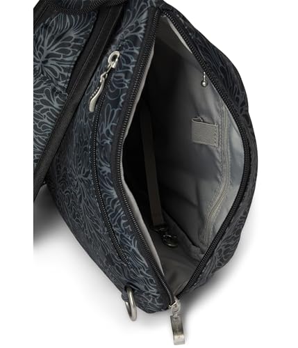 Baggallini Medium Sling Backpack - 9"x11" Lightweight Sling Bag with Convertible Adjustable Shoulder Strap - color: Midnight Blossom