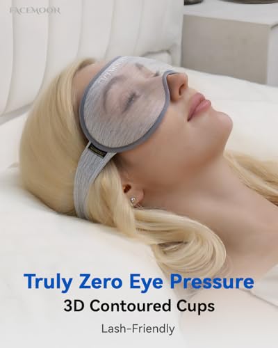 Weighted Eye Mask for Sleeping - 3D Blackout Sleep Mask for Women Men, Zero Eye Pressure, Lash-Friendly, Adjustable Strap, Airplane Travel Essentials for Long Flight & Road Trip, Meditation Mask(Gray) - color: Grey