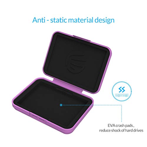 ORICO External Hard Drive Case for 3.5 Inch HDD/SSD 5 Packs Portable Hard Drive Carrying Protective Storage Box Anti-Static and Shockproof (Multicolor)-PHX5C - color: Multi-Color