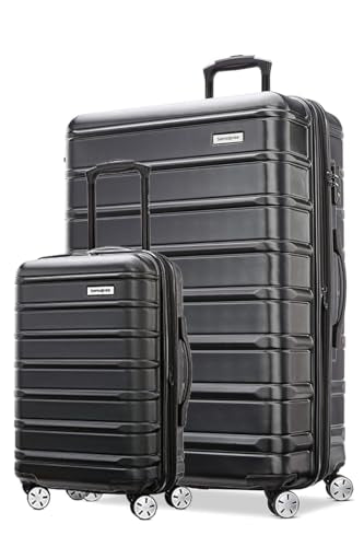Samsonite Omni 2 Hardside 2 Piece Set - Includes Global Carry-On & Large Checked Suitcases - 360° Dual Spinner Wheels - Integrated TSA Lock & Expansion - Amazon Exclusive - Midnight Black - color: Midnight Black, size: 2-Piece Set (Carry-on/Large)