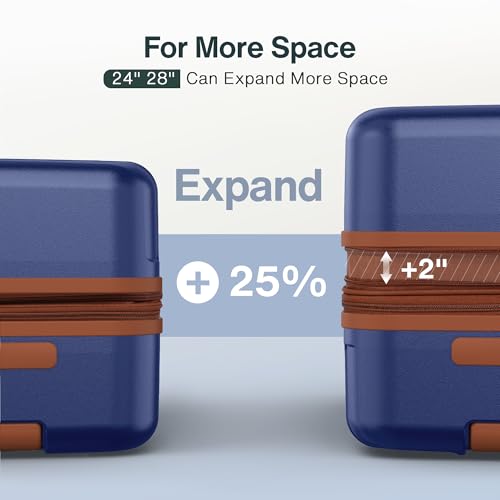 Vipbox Luggage Sets 2 Piece 20/24 Inch (3-YEARS VIP SERVICE) Hardside Ultra Durable Expandable Lightweight 100% PC Carry On Travel Suitcase with Spinner Wheels TSA Lock, Classic Blue - color: Classic Blue, size: 2-Piece Set (20/24)