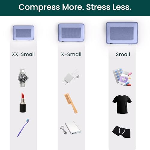 NOBL Travel Compressible Packing Cubes Set, 6 Pieces Travel Packing Organizers, Compression Luggage Cubes for Suitcases & Carry On, Space Saving (XXS, XS, S, M, L, XL) - Lavender - color: Lavender