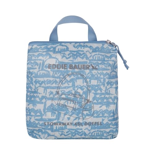 Eddie Bauer Stowaway Packable Duffel Bag | Travel | Foldable | Lightweight | Durable | Ripstop Polyester - color: Blue Frog