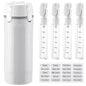 Domensi 4 in 1 Travel Dispenser with 4 Pack 30ml Travel Bottles and Label Refillable & Leak Proof Portable Toiletry Containers with Locks for Shampoo Lotion Conditioner Cream (White) - color: White