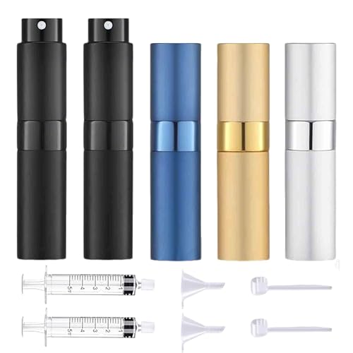 8ML Refillable Travel Perfume Atomizer, Leak Proof Empty Cologne Spray Bottle, Portable Sprayer Travel Essentials for Men Women, 5-Pack - size: M8ml-Bottle-5Pcs