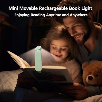 VAVOFO USB Rechargeable Book Light, Blue Light Blocking, Amber Light Clip On Bookmark Shaped Reading Light, Eye Care 6 LEDs Book Light for Bookworms Reading in Bed with 9 Lighting Modes (Green) - color: Green