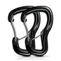Heavy Duty Carabiner Clip Hook 8KN (1763 lbs), 2 PCS Ultra-Light Aluminum Caribeaners with Double Door D Ring Shape, for Hammock, Camping, Hiking, Backpacking, Dog Leash, Keychain Clip - style: 1#Black-2pc