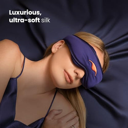 Manta Silk Sleep Mask – Premium 22 Momme Silk Eye Mask, Designed for Blackout Comfort, Breathable and Washable, Adjustable Fit (Purple) - color: Purple