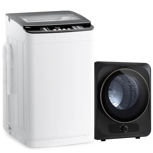 Auertech Portable Washer and Dryer Combo Set, 28 lbs Fully Automatic Washing Machine, 1.5 CuFt Portable Dryers, Compact Washer and Dryer for Apartment, RV, Dorm - color: Grey, size: 1.5 cu.ft + 28 lbs