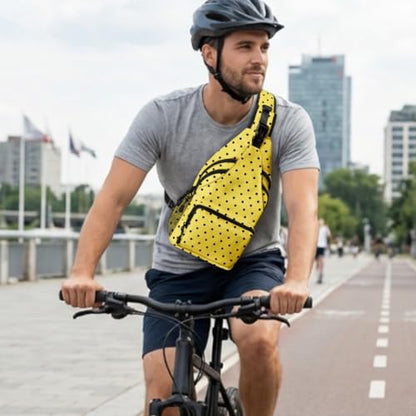Yellow Dots Crossbody Sling Bag Men Women, Casual Shoulder Backpack, Chest Daypack Satchel for Hiking Travel - color: Color 10