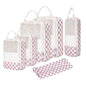 Narwey 6 Set Compression Packing Cubes for Travel Women Men, Travel Cubes for Carry On Suitcase, Durable Compression Luggage Organizer Bags - color: Z-Dusty Rose Checkerboard