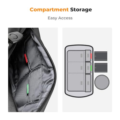 K&F CONCEPT Camera Sling Bag Crossbody Bag Waterproof Camera Shoulder Backpack DSLR/SLR/Mirrorless Camera Case - color: 02 All Black Medium