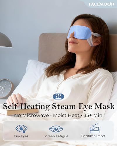 16 Pack Steam Eye Mask for Dry Eyes: Self-Heating Warm Compress for Stye Relief & Digital Eye Strain, FSA&HSA Eligible, Travel & Spa Essential, Disposable, No Microwave, Self-Care Gift, Unscented - color: Blue -16 Packs