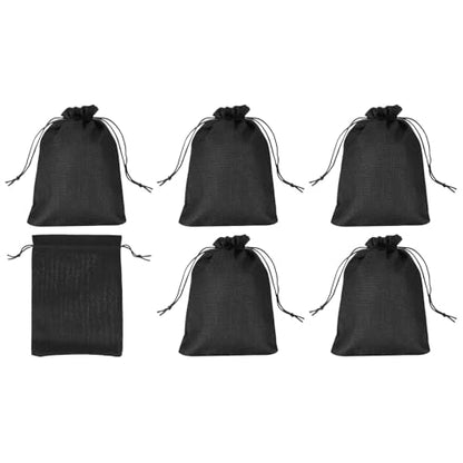 PATIKIL 8"x6" Coin Sacks Bag, 6Pcs Bank Deposit Change Transit Bags with Drawstring Canvas Gift Sacks, Black - color: Black, size: 8"x6"