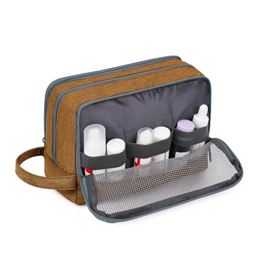 Toiletry Bag for Men Hanging Dopp Kit Water Resistant Shaving Bag Small Toiletry Bag for Traveling (Earthy Yellow) - color: Earthy Yellow