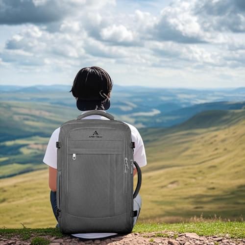 AREYTECO 60L Travel Laptop Backpack for Men, Extra Large Backpack, Big Capacity Carry On Backpack, 18-19 Inch Laptop Backpack Water Resistant Luggage Computer Daypack College Bag, Grey - color: Grey, size: 18.4 Inch (22''x14''x11'')