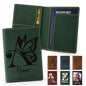 Personalized Passport Holder Custom PU Leather Passport Covers for Travel Customized Passport Wallet Engraved Name Travel Wallet Essentials Vacation for Women Men Family, Initial - style: Style4 - Carved Initial