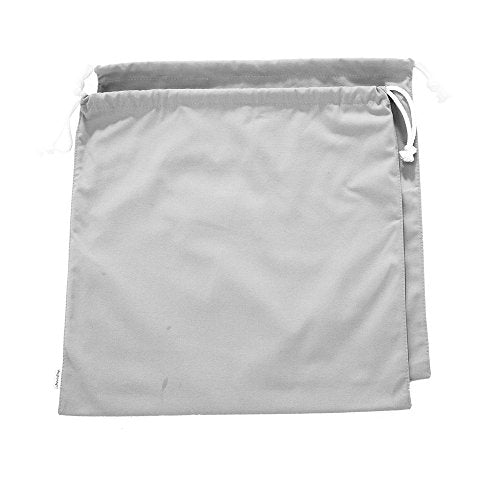 100% Cotton Canvas Travel Laundry Bag, 2-Pack (Small, Light Grey) - color: Light Grey, size: Small