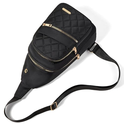 Banelu Small Sling Bag Crossbody Sling Backpack for Women Trendy, Small Crossbody Purse Cross Body Bag for Hiking Traveling - color: O Black