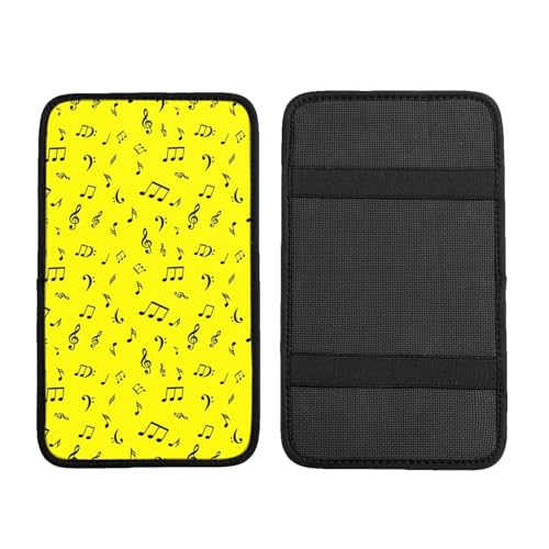 Car Center Console Cover Abstract Music Notes, Anti-Slip Arm Rest Protector, Waterproof Interior Accessories - color: Picture (879)