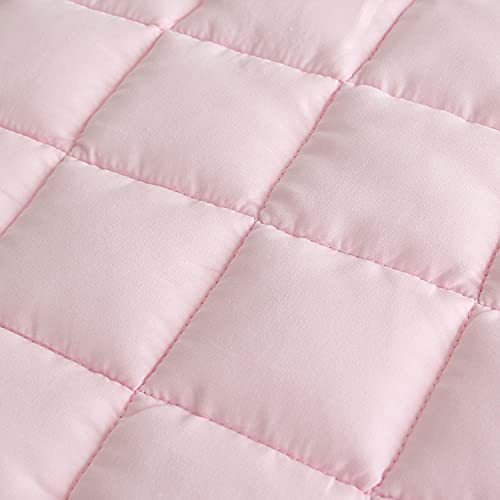 Moonsea Toddler Nap Mat Pink and Fleece Minky Blanket, Lightweight and Soft Perfect for Toddlers Preschool, Daycare, Travel Sleeping Bag for Girls, 21" x 50" Fit on a Standard Cot - color: Pink
