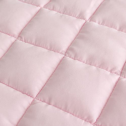 Moonsea Toddler Nap Mat Pink and Fleece Minky Blanket, Lightweight and Soft Perfect for Toddlers Preschool, Daycare, Travel Sleeping Bag for Girls, 21" x 50" Fit on a Standard Cot - color: Pink