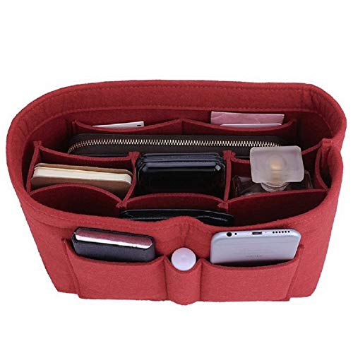 ZTUJO Purse Organizer Insert, Felt Bag Organizer For Handbag Purse Organizer,13 Colors, 6 Size(Small, Red) - color: Red, size: Small