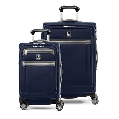 Travelpro Platinum Elite Softside Expandable Luggage, 8 Wheel Spinner Suitcase, TSA Lock, Men and Women, Dark Blue, 2-Piece Set (21/25) - color: Dark Blue, size: 2-Piece Set (21/25)