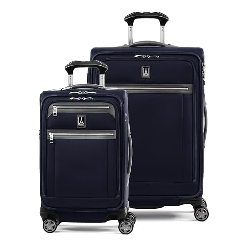 Travelpro Platinum Elite Softside Expandable Luggage, 8 Wheel Spinner Suitcase, TSA Lock, Men and Women, Dark Blue, 2-Piece Set (21/25) - color: Dark Blue, size: 2-Piece Set (21/25)