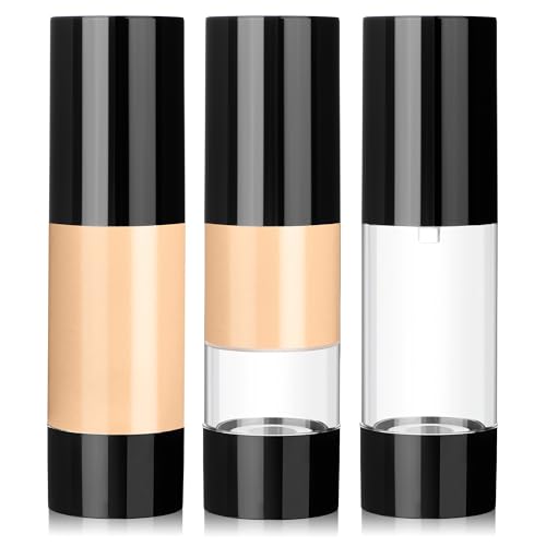 1oz 30ml Airless Pump Bottles, Refillable Leak Proof Travel Pump Bottle Toiletry Cosmetic Skincare Containers for Lotion Toner Gel Foundation (3 Pieces) - color: Black