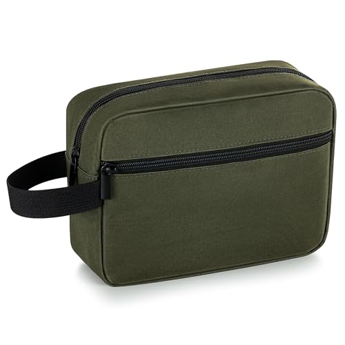 Elviros Travel Toiletry Bag for Women and Men,Lightweight Makeup Bag Hanging Dopp Kit with Shaving Compartment Cosmetic Organizer Small Tool Bag Travel Essentials,Gifts for Men(Army Green) - color: Army Green, size: Small