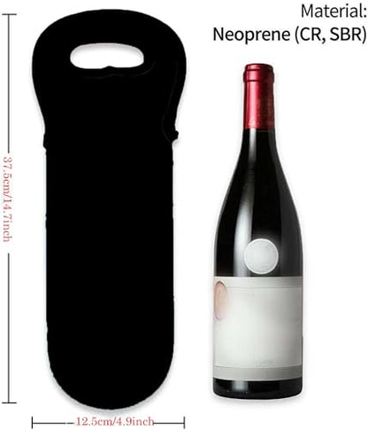 Wine Carrier Tote Bag, Insulated Wine Bag for Wine Bottle, Beer Bottle and Water Bottles, Neoprene Wine Carrier Tote Bag for Restaurant, Travel, Black - color: Black