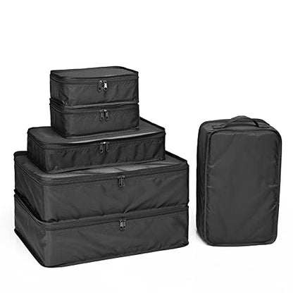 JJ POWER Travel Packing Cubes, Luggage Organizers with Shoe Bag - color: Black
