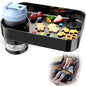 Car Seat Snack Tray for Kids, Mess-Free Square Travel Tray Cup Holder Snack Tray, Durable Car Food Tray for Toddlers, Fit Kids Travel Road Trip Essentials (1, Black) - color: black