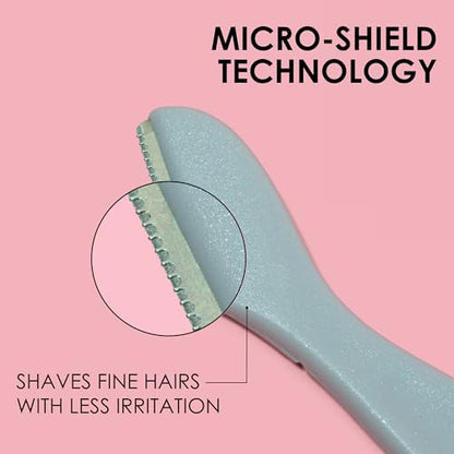JAPONESQUE Mini Touch Up Razors - Travel Size Dermaplaning Tool Set - 3 Piece Mini Travel Razor Kit, One Blade Fixed Dermaplane Razor For Women