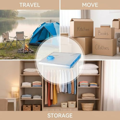 7 Pack Jumbo Space Saver Vacuum Storage Bags | Vacuum Sealed Compression Bags With Hand Pump, Space Saving For Bedding, Clothing, Moving, Blankets, Comforters and Pillows - size: 7-Jumbo