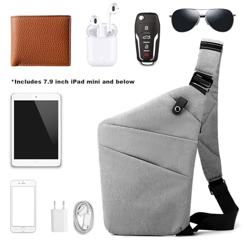 Anti Theft Travel Bag, One Shoulder Large Capacity Cross-body Bag Chest Fashion Lightweight Sling Bags for Travel Sports - color: Grey, style: Right Shoulder