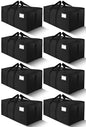 HOMESURE Supports 200lbs Heavy Duty Moving Bags - Strong Zipper & Wrap-Around Handles - Water-Resistant Storage Totes, Durable Alternative to Moving Boxes - 8 Pack - Black - color: Black