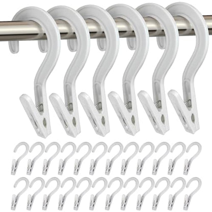 Laundry Hooks Boot Hangers Plastic Clothes Pins Hanger Clips for Bathroom Travel Portable White (24Pcs) - color: White 24pcs