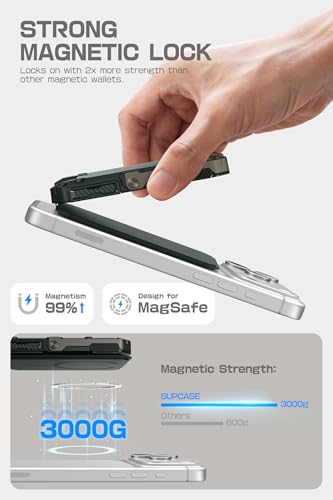 SUPCASE for MagSafe Wallet with Stand, Magnetic Wallet for Men, [Hold 5 Cards] [Adjustable Stand] [RFID Blocking] Phone Stand Credit Card Holder Tripod for iPhone 17/16/15/14/13/12 Series, Guldan - color: Guldan