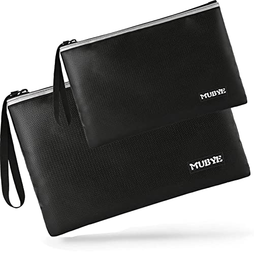 Fireproof Waterproof Money Document Bag - 2 Pack Safe Zipper Bags with Reflective Strip, Fire & Water Proof Storage Organizer Pouch for A4,File,Cash,Passport,Table(13.4" x 9.8" and 10.6" x 6.7") - size: 13.4" x 9.8" and 10.6" x 6.7"