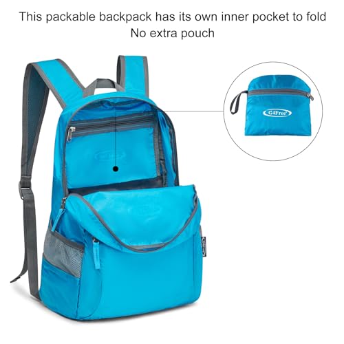 G4Free 20L Lightweight Packable Backpack Travel Hiking Daypack Foldable Backpack for Men Women - color: A-blue