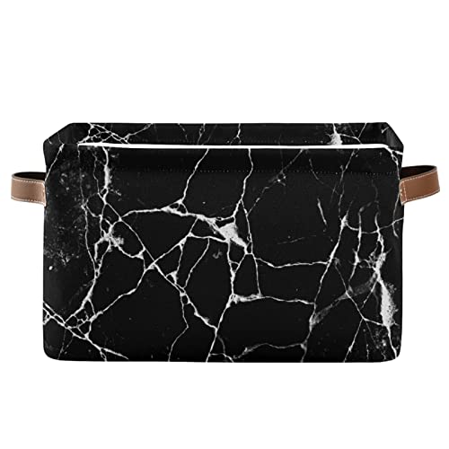 Marble Texture Pattern Print Storage Bin Canvas Toys Storage Basket Bin Large Storage Cube Box Collapsible with Handles for Home Office Bedroom Closet Shelves,1 pc - color: Marble