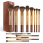 MAANGE 13 PCS Makeup Brushes Professional Make Up Brushes Premium Synthetic Powder Concealers Brushes Travel Makeup Brush Set with Case (Gold) - color: Gold