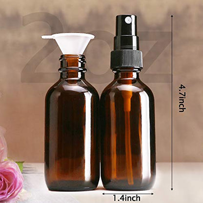 Wedama Spray Bottle, 2 oz Fine Mist Glass Spray Bottles, Little Refillable Liquid Containers for Watering Flowers Cleaning (16 Pack, Amber) - color: Amber, size: 2 Ounce (Pack of 16)