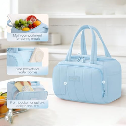 Lunch Bag for Women 7L Insulated Soft Leakproof Lunch Cooler Reusable Lunch Box for Meal Picnic Travel Work Beach Blue - color: Blue