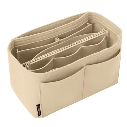 OMYSTYLE Purse Organizer Insert, Felt Tote Bag Organizer Insert with 5 Sizes, Handbag Dividers for Inside Purse, Compatible with Longchamp, Neverful, Speedy and More - color: Beige, size: X-Large